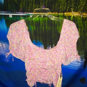 💐LIBERTY LOVE, Jr Sz Medium, Floral Print, Off Shoulder or Peasant Style